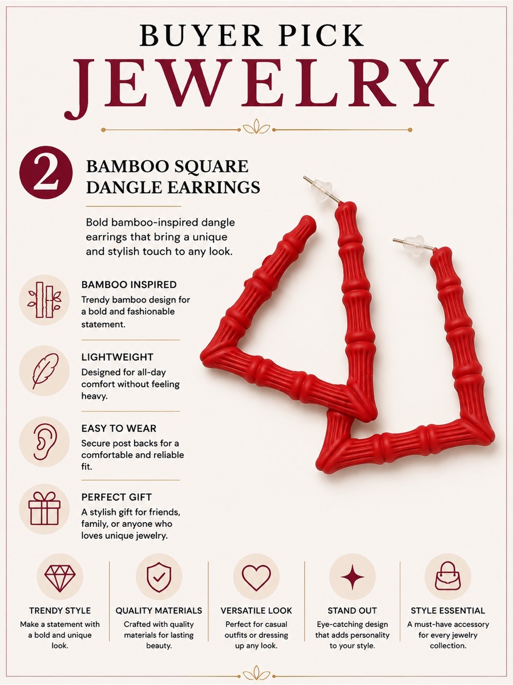 BUY NOW: Buyer Pick- Wo Hoo Earrings - Picture 3 of 13